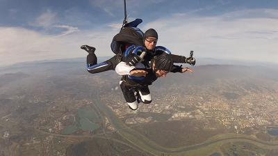 Paralyzed Biker Making Skydiving Proposal in Zagreb